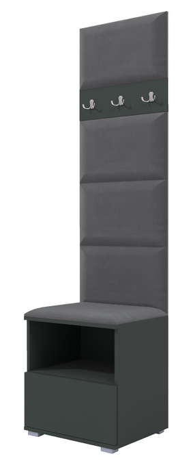 Tapicerowana garderoba Nela IV - kolor grafit + tkanina Trinity 15