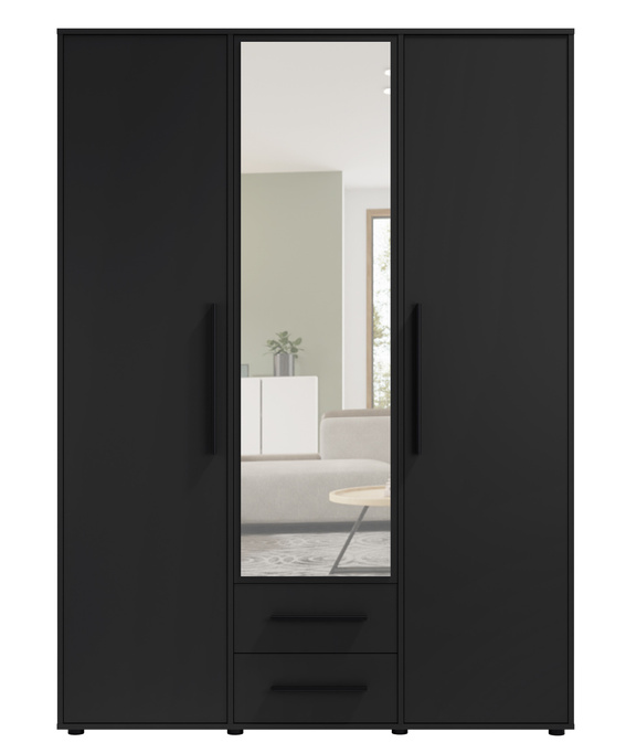 Szafa Modena SZ3D2SZ w kolorze czarnym z lustrem