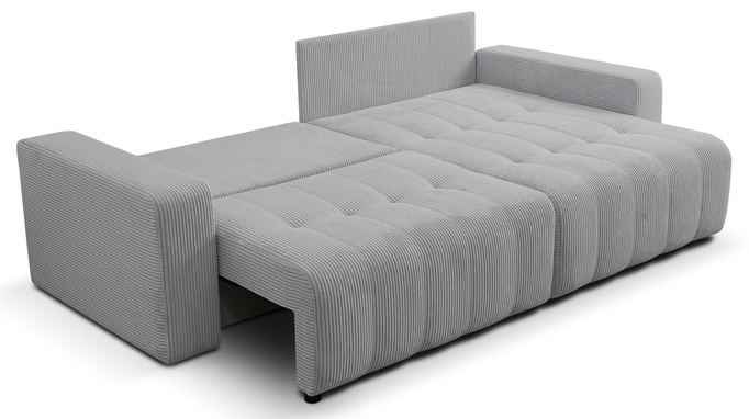 Narożnik Palermo w tkaninie POSO z funkcją spania i pojemnikiem na pościel