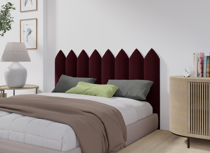 Panel tapicerowany płotek szpiczasty 90x20 Magic Velvet 2202 (Bordowy)