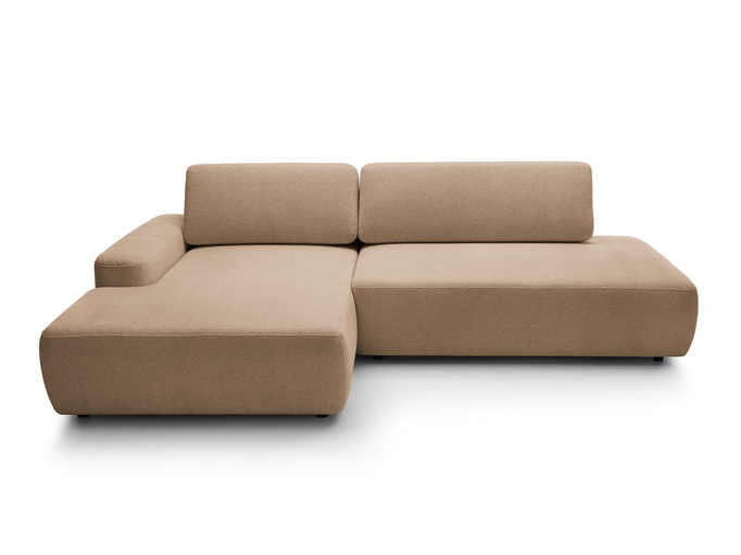 Narożnik OLMI O lewostronny Raven 38 brązowy styl soft funkcja spania + poduszki