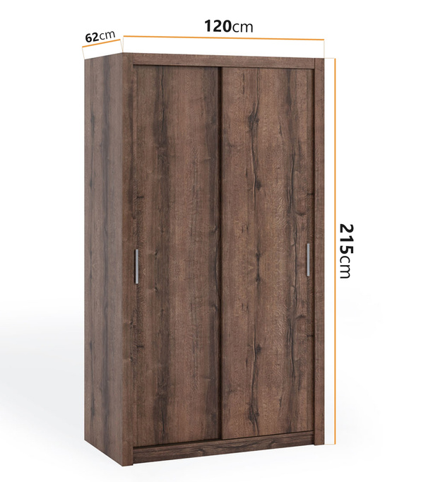 Szafa przesuwna Tamiza 120 cm dąb monastery