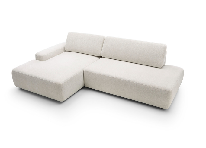 Narożnik OLMI O lewostronny Raven 22 ecru kremowy funkcja spania + poduszki