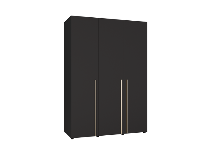 Szafa 3-Drzwiowa ARNI 150 cm Czarna – Matowa Uchylna Do Sypialni