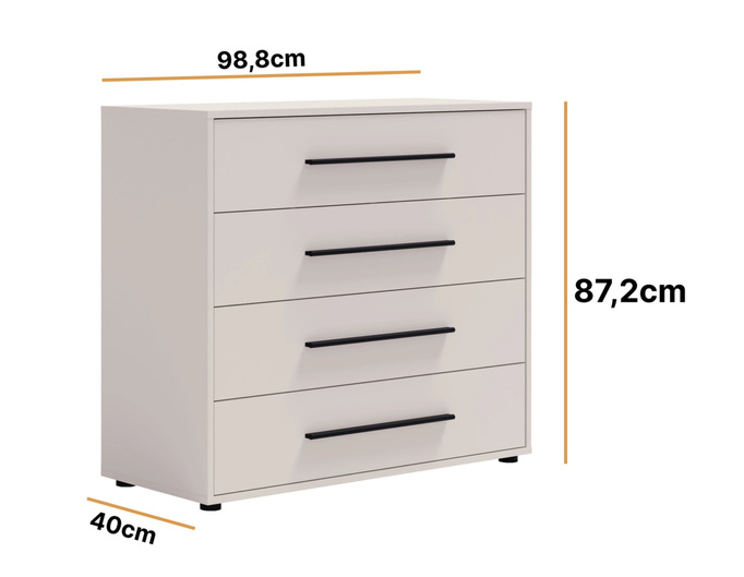 Komoda Modena K4SZ 100 cm w kolorze cashmere