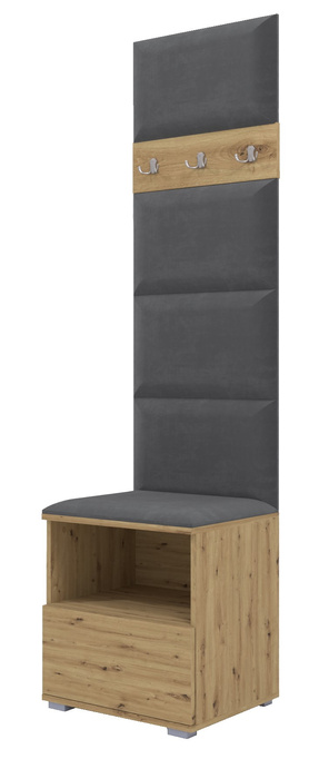 Tapicerowana garderoba Nela IV - kolor dąb artisan + tkanina Trinity 15