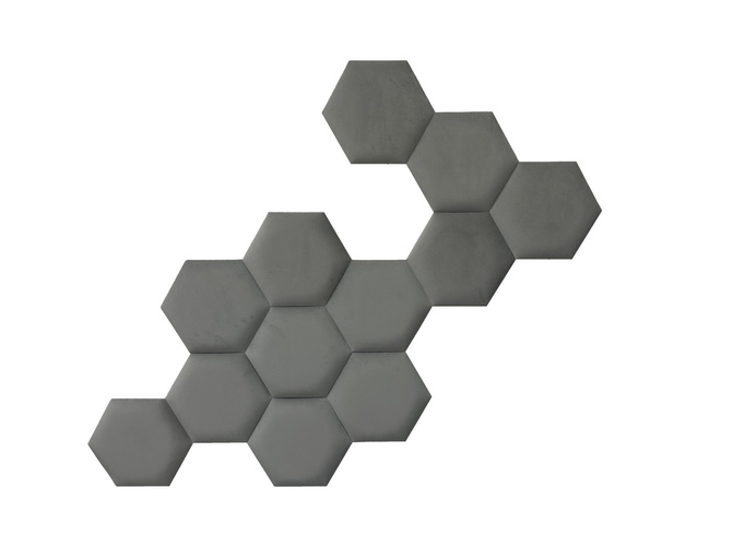 Panel tapicerowany heksagon 40cm Magic velvet 2241 (Szary)