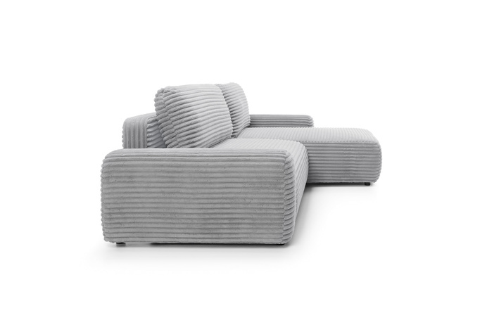 Narożnik sztruksowy z funkcją spania VIGO Ambience 18 Jasny Szary pojemnik