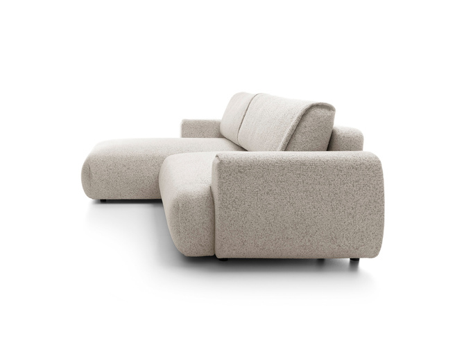 Narożnik VERNIO lewostronny plecionka Puente 09 kamienny beż stone funkcja spania