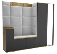 Dąb Artisan / Czarny \ Jasny szary (Trinity 32)