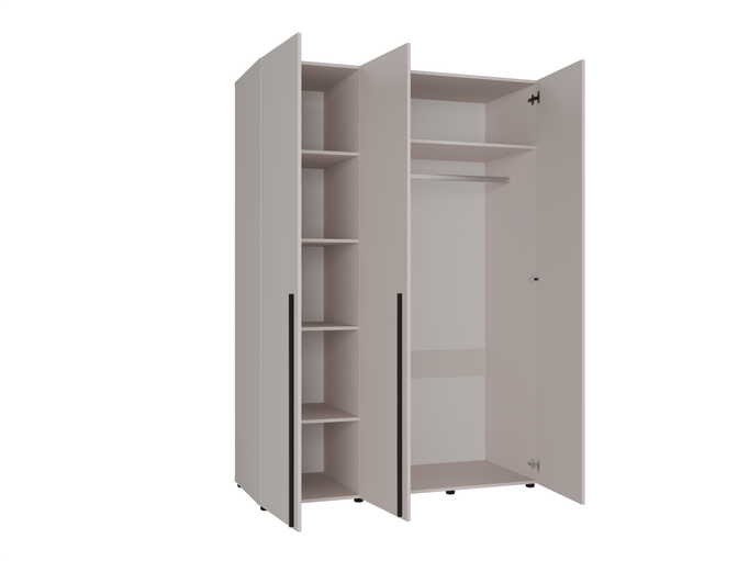  Szafa 3-Drzwiowa ARNI 150 cm Kaszmir – Beżowa Matowa Do Sypialni