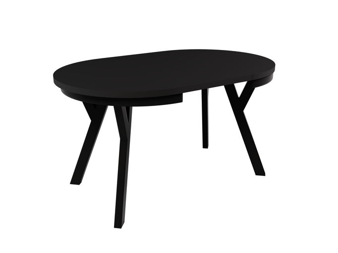 Stół Okrągły Rozkładany ARI 90-190 cm Czarny Mat – Loftowe Nogi Metal