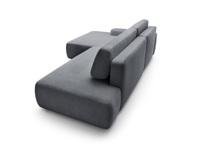 Narożnik OLMI O lewostronny Raven 18 grafitowy ciemny szary funkcja spania + poduszki