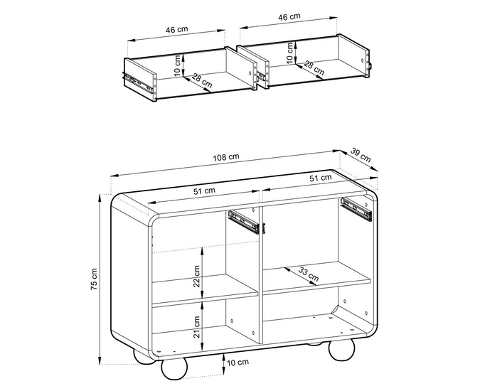 Komoda Orion KSZ 108cm w kolorze cashmere