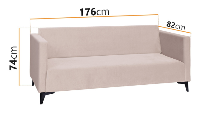 Sofa klasyczna Gusto trzyosobowa 