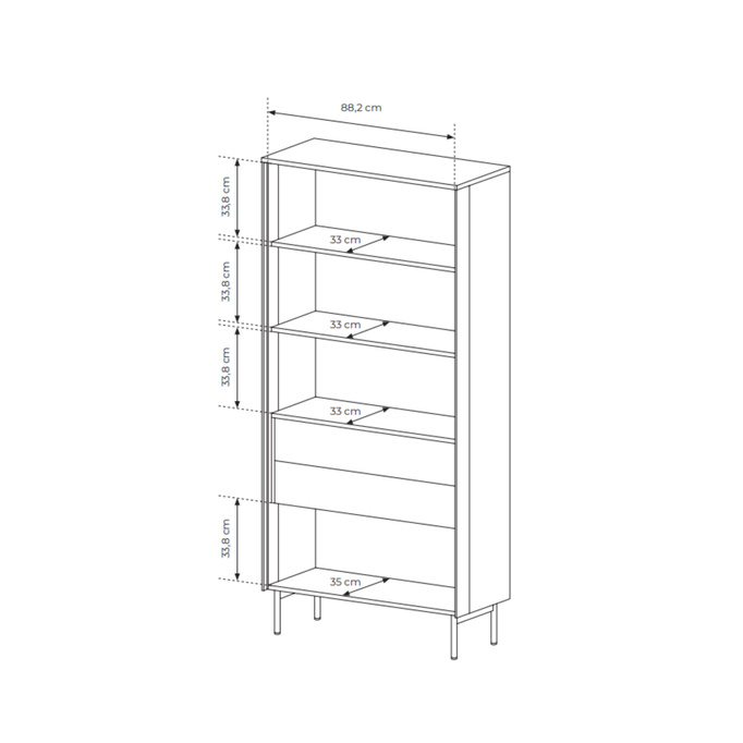 Witryna Wysoka LUMI 92 cm Kaszmir Ryflowane Szkło, Złote Uchwyty, Oświetlenie LED