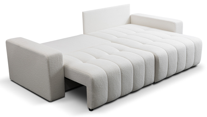 Narożnik Palermo w tkaninie BRAVO z funkcją spania i pojemnikiem na pościel