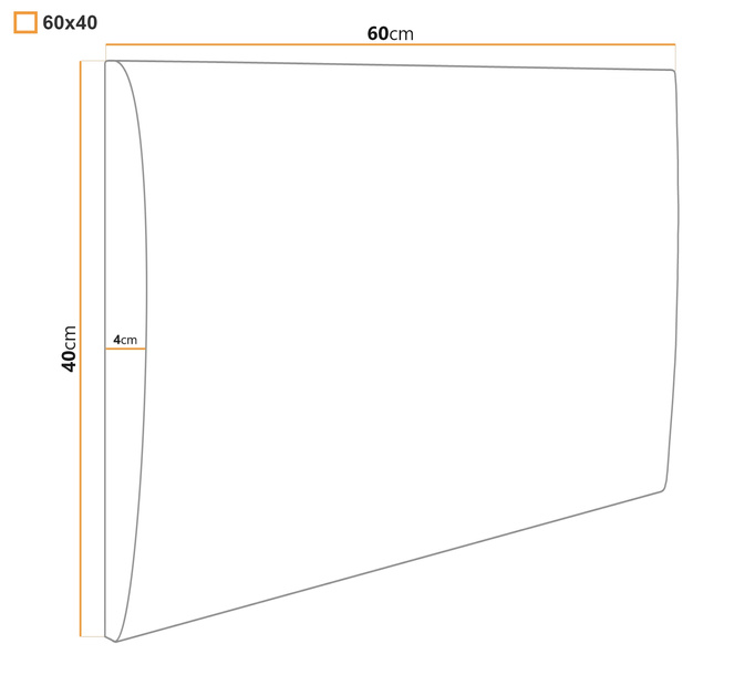 Panel tapicerowany 60x40 Mono 244 (Szary)