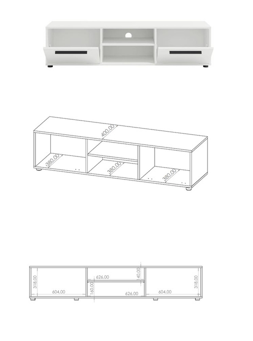 Szafka RTV Modena 190cm kolor: Czarny
