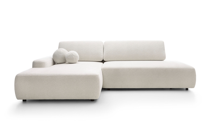 Narożnik OLMI O lewostronny Raven 22 ecru kremowy funkcja spania + poduszki