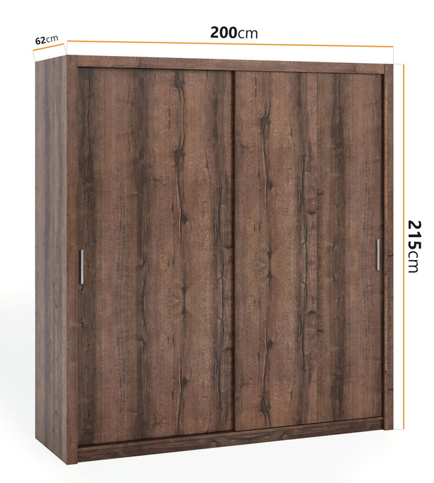 Szafa przesuwna Tamiza 200 cm dąb monastery