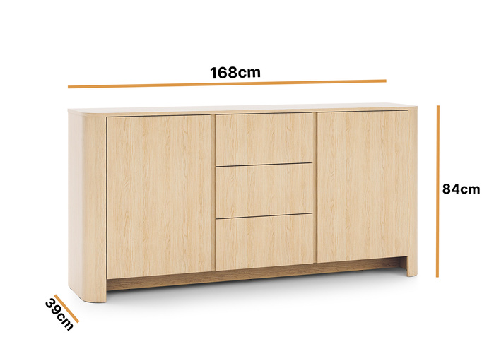 Komoda Aura KSZ 168cm w kolorze dąb vicenza