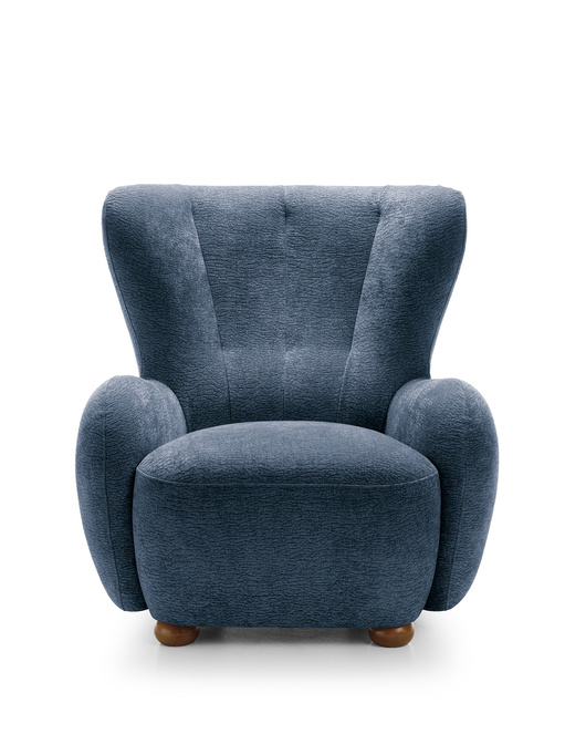 Fotel tapicerowany uszak FILO Dress Me 06 Niebieski nóżki do wyboru