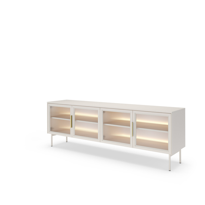 Szafka RTV LUMI 181 cm Kaszmir – 4 Drzwi, LED