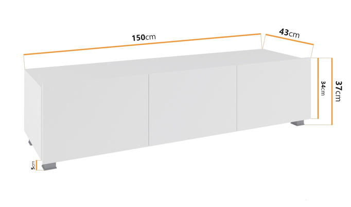 Szafka RTV Montreal szerokość 150 cm kolor Cashmere