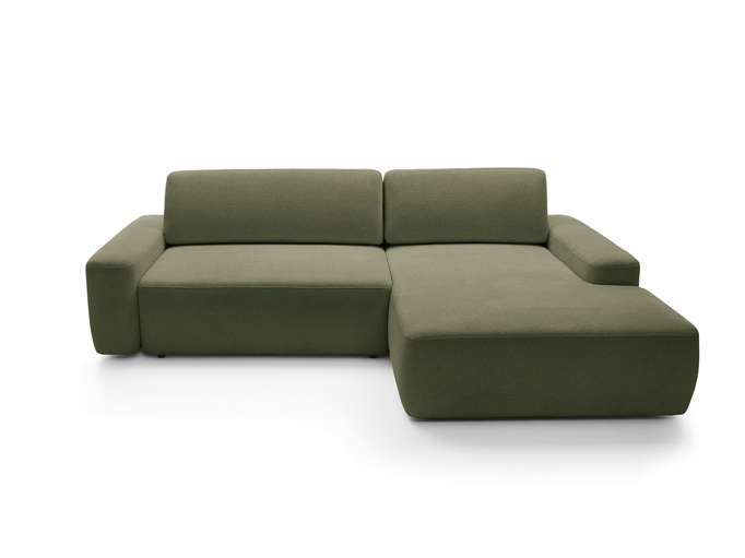 Narożnik OLMI M prawostronny Raven 78 zielony oliwkowy styl soft