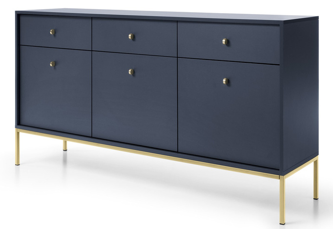 Komoda Bari KSZ154 w kolorze granatowym i ze złotymi nóżkami