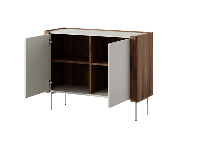 Komoda Kalon z metalowymi nóżkami w kolorze cashmere