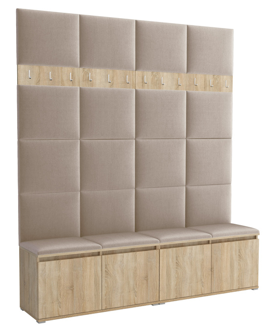 Tapicerowana garderoba Noris II - kolor sonoma + tkanina Trinity 04