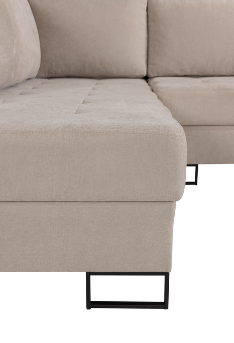 Narożnik TREVI prawostronny Wind 05 beżowy kremowy szenil funkcja spania