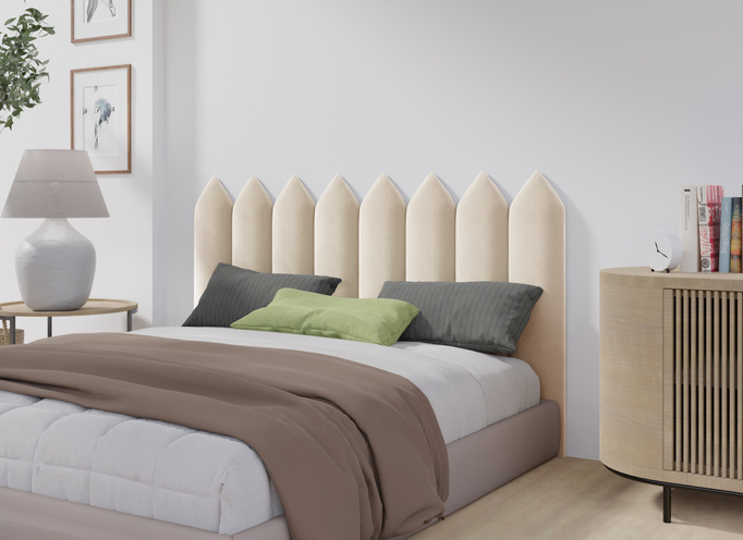 Panel tapicerowany płotek szpiczasty 110x20 Magic Velvet 2250 (Śmietankowy)