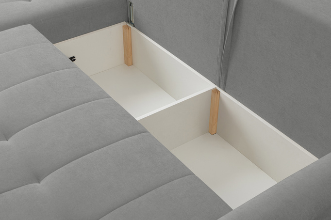 Narożnik Primo w tkaninie WIND z funkcją spania i pojemnikiem na pościel