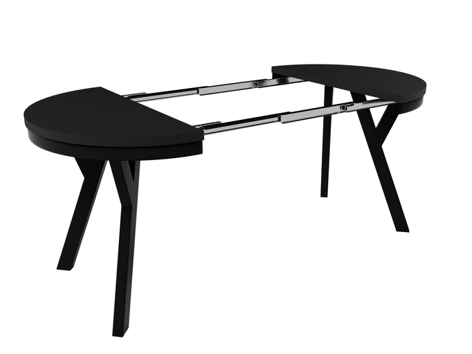 Stół Okrągły Rozkładany ARI 90-190 cm Czarny Mat – Loftowe Nogi Metal