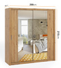 Szafa przesuwna Tamiza 200 cm z lustrem dąb artisan