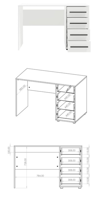 Biurko Modena 120x60 w kolorze czarnym