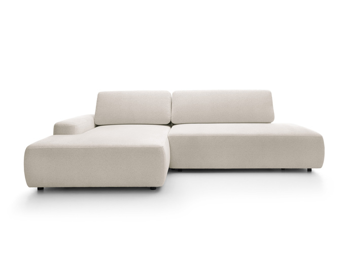 Narożnik OLMI O lewostronny Raven 24 beżowy piaskowy funkcja spania + poduszki