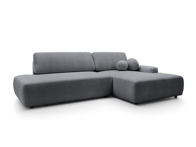 Narożnik OLMI O prawostronny Raven 18 grafitowy ciemny szary funkcja spania + poduszki
