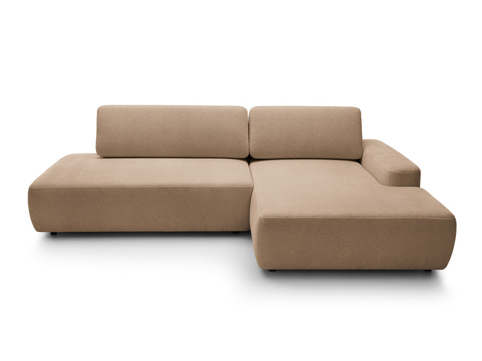 Narożnik OLMI O prawostronny Raven 38 brązowy styl soft funkcja spania + poduszki