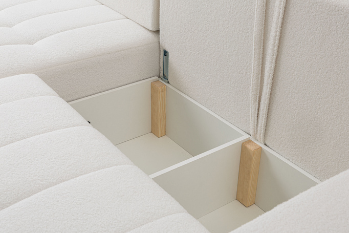 Narożnik Palermo w tkaninie BRAVO z funkcją spania i pojemnikiem na pościel