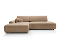 Narożnik OLMI O lewostronny Raven 38 brązowy styl soft funkcja spania + poduszki