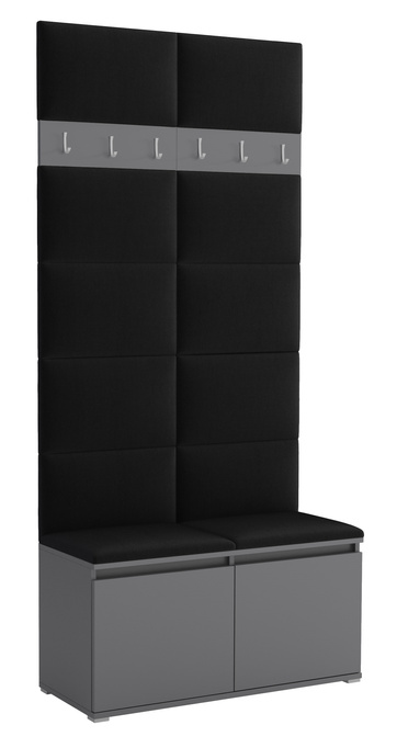 Tapicerowana garderoba Noris I - kolor antracyt + tkanina Trinity 16