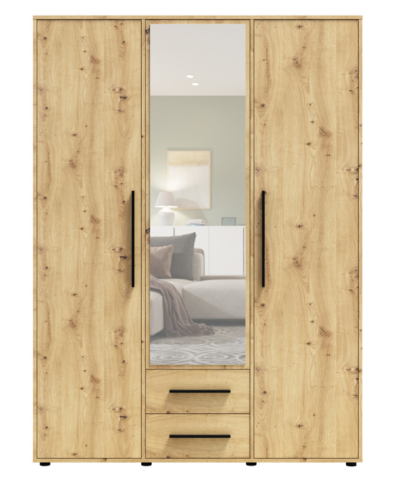 Szafa Modena SZ3D2SZ w kolorze dąb artisan z lustrem