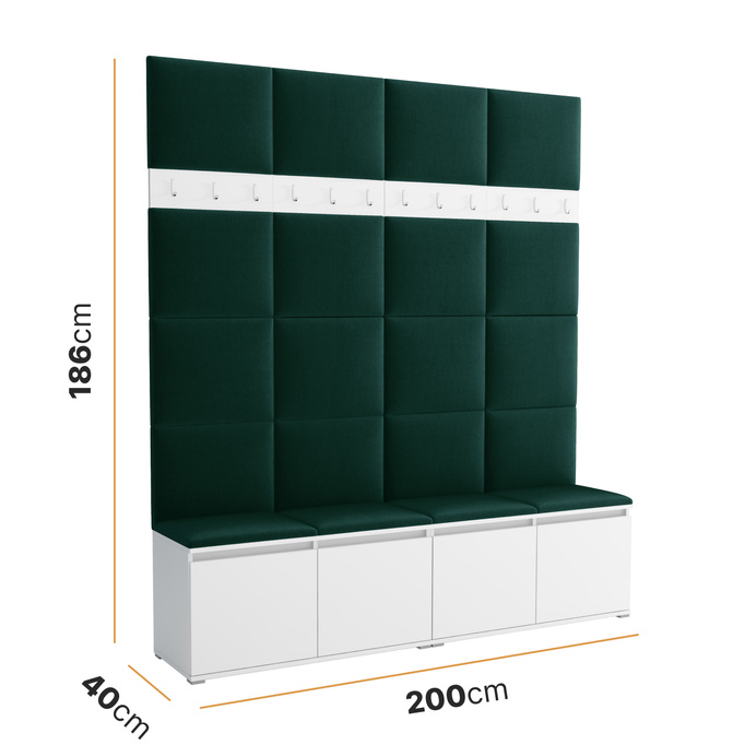 Tapicerowana garderoba Noris II - kolor antracyt + tkanina Trinity 01
