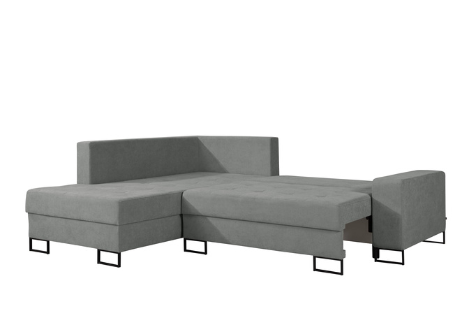 Narożnik TREVI lewostronny Wind 90 szary szenil funkcja spania