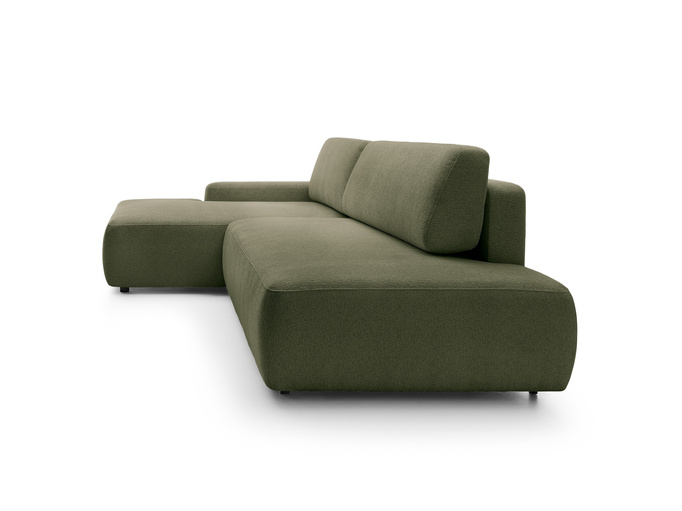 Narożnik OLMI O lewostronny Raven 78 zielony oliwkowy funkcja spania + poduszki