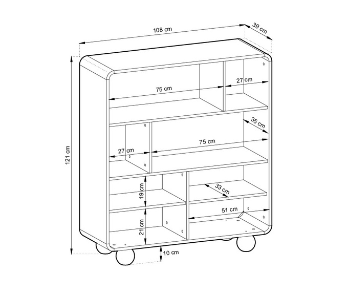 Regał Orion RG 108cm z drzwiami w kolorze cashmere